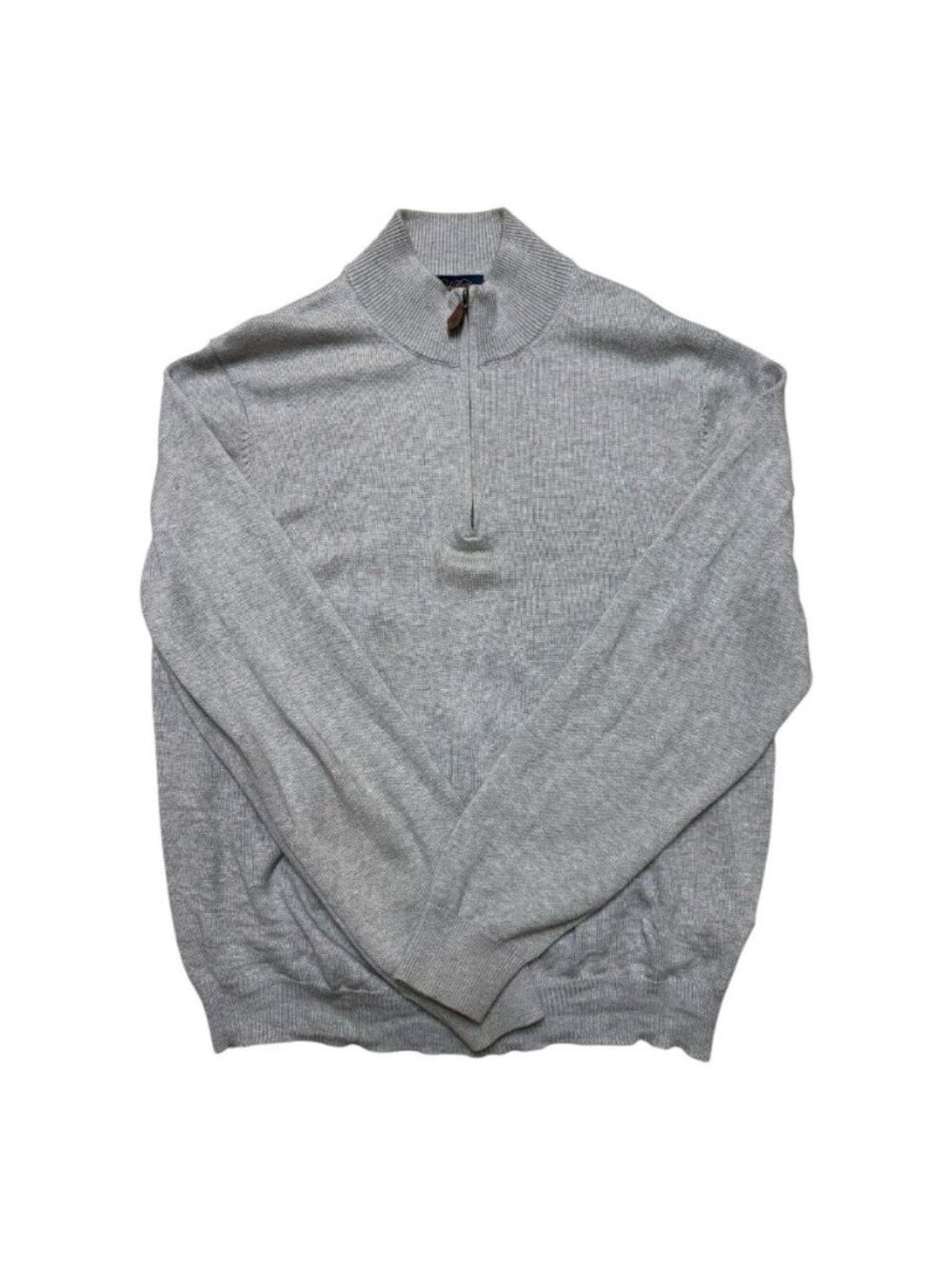 Brooks Brothers Supima Cotton 1/4 Zip Sweater Gray Men’s Large